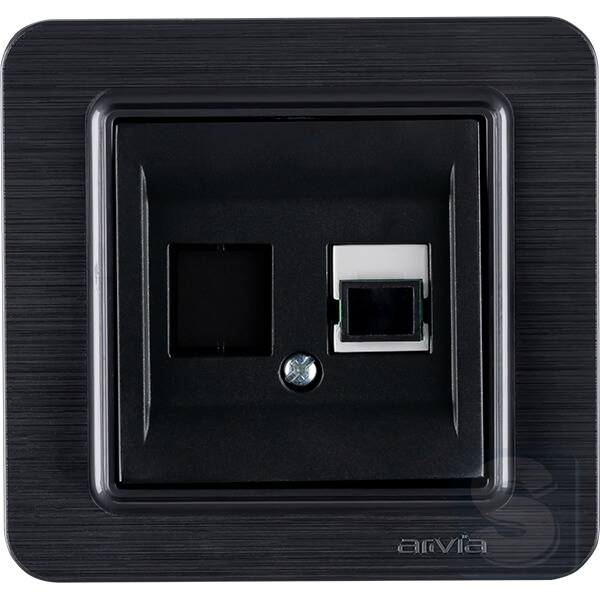 Розетка с портом для оптоволоконного кабеля, оптическая розетка Arvia Electric Lavin Черный матовый (21 25 4007 252)